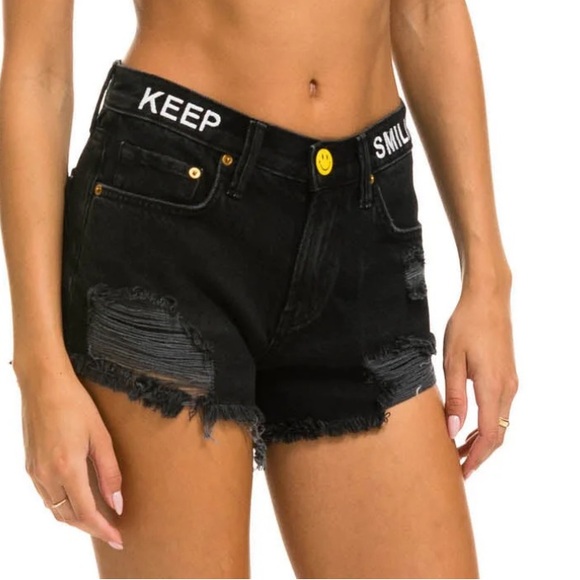 Aviator Nation Distressed Keep Shorts - Picture 2 of 4